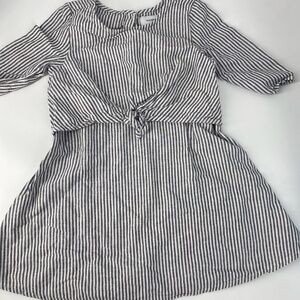 Pre-Owned Old Navy Toddler Linen-Blend Striped Dress – Size 4T